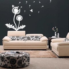 Balta vinila sienas uzlīme Dandelion Botanical Interjera dekors - 96 x 140 cm cena un informācija | Dekoratīvās uzlīmes | 220.lv