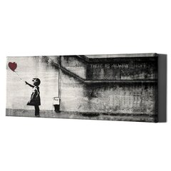 Настенный печатный холст Banksy граффити Девочка с воздушным шаром Стильный декор интерьера - 100 х 40 см цена и информация | Картины | 220.lv