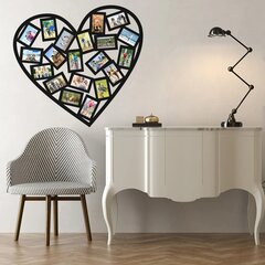 Vinila sienas uzlīme ģimenes sirds foto rāmis mājas interjera dekors - 120 x 106 cm cena un informācija | Dekoratīvās uzlīmes | 220.lv