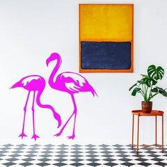 Vinila sienas uzlīme rozā flamingo putnu uzlīme interjera dekors - 100 x 100 cm cena un informācija | Dekoratīvās uzlīmes | 220.lv