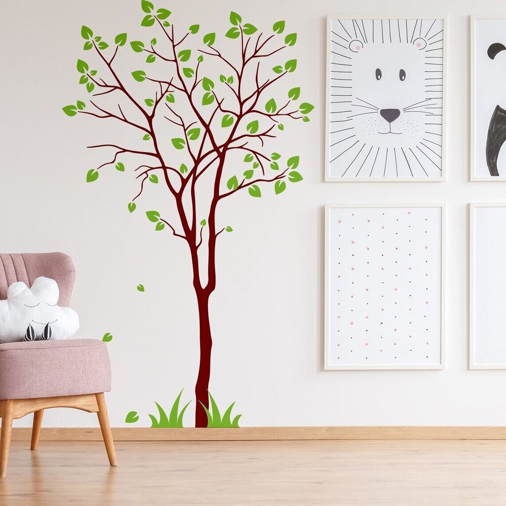 Vinila sienas uzlīme, koks, botāniskais interjera dekors - 160 x 93 cm cena un informācija | Dekoratīvās uzlīmes | 220.lv