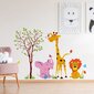 Vinila sienas uzlīmes Dzīvnieku un koku džungļu interjera dekors bērnu istabai - 140 x 100 cm cena un informācija | Dekoratīvās uzlīmes | 220.lv