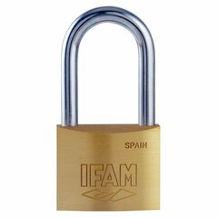 Piekaramā atslēga ar slēdzeni IFAM K40AL Misiņš (4 cm) cena un informācija | Durvju slēdzenes | 220.lv