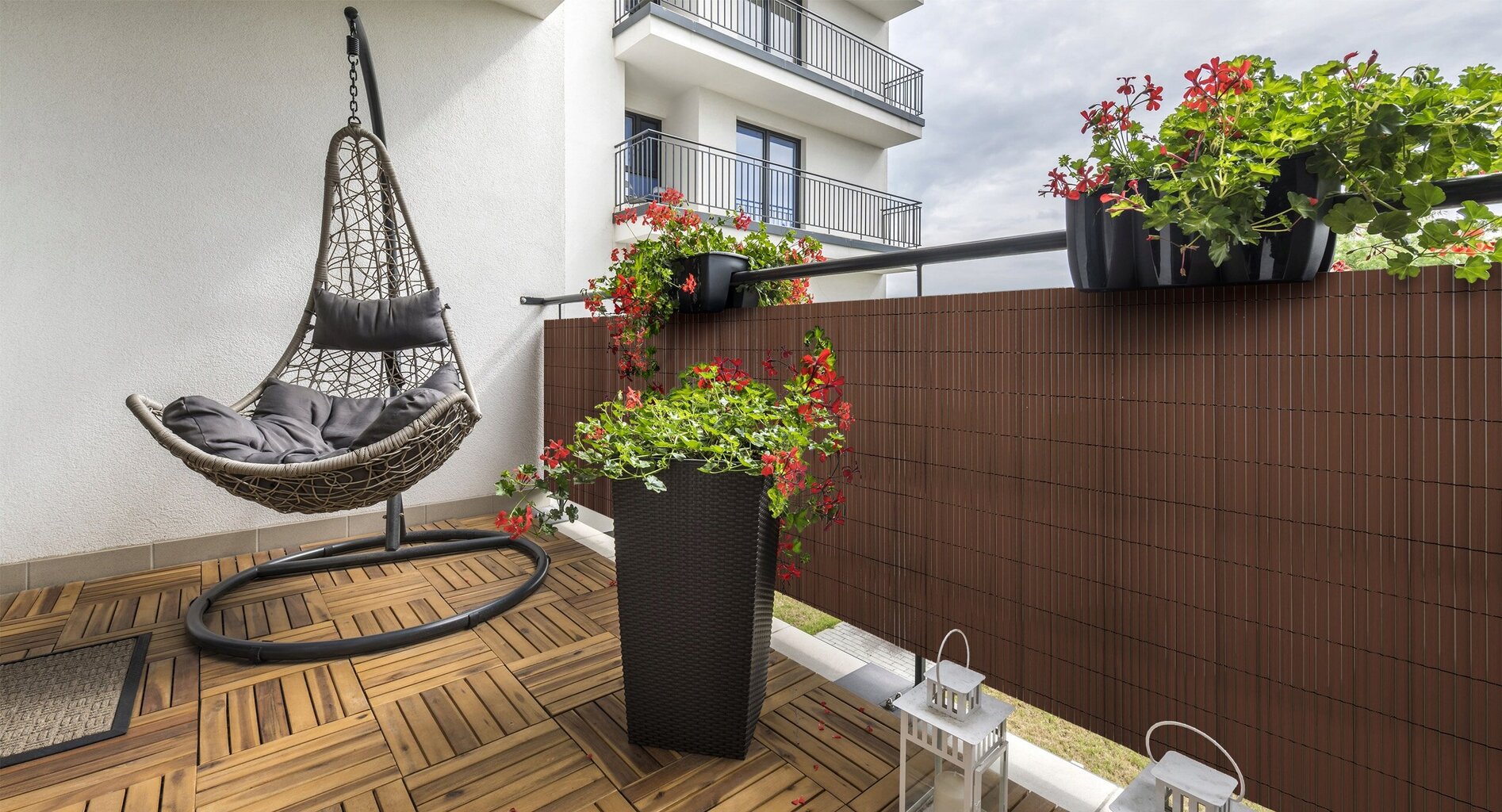 Balkona/terases aizsargs no saules - pajumte Plast PVC, 0,8x5m Brūns cena un informācija | Saulessargi, markīzes un statīvi | 220.lv