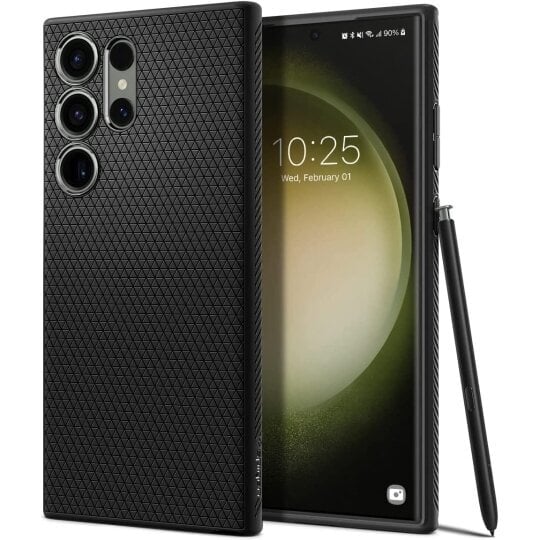 Case SPIGEN Liquid Air ACS05614 for Samsung Galaxy S23 Ultra - Matte Black cena un informācija | Telefonu vāciņi, maciņi | 220.lv