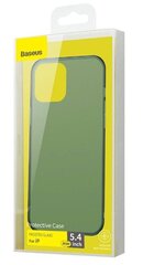 Baseus Frosted Glass Case Жесткий чехол с гибким каркасом для iPhone 12 mini Темно-зеленый цена и информация | Чехлы для телефонов | 220.lv