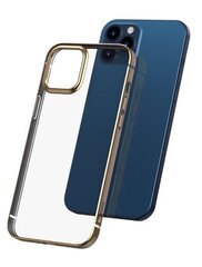 Melns silikona maciņš Baseus Shining Case (Anti-fall) zelta priekš iPhone 12 mini cena un informācija | Telefonu vāciņi, maciņi | 220.lv