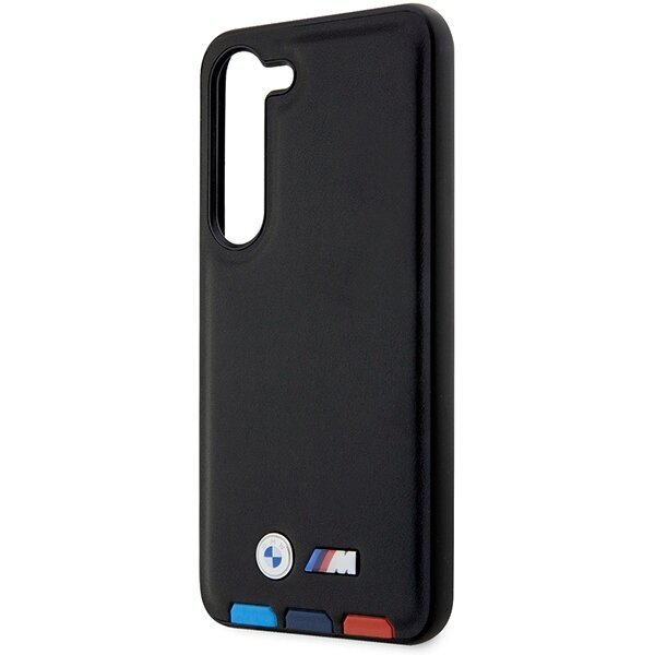 Original Case BMW Leather Stamp Tricolor BMHCS23M22PTDK for Samsung Galaxy S23 Plus Black cena un informācija | Telefonu vāciņi, maciņi | 220.lv