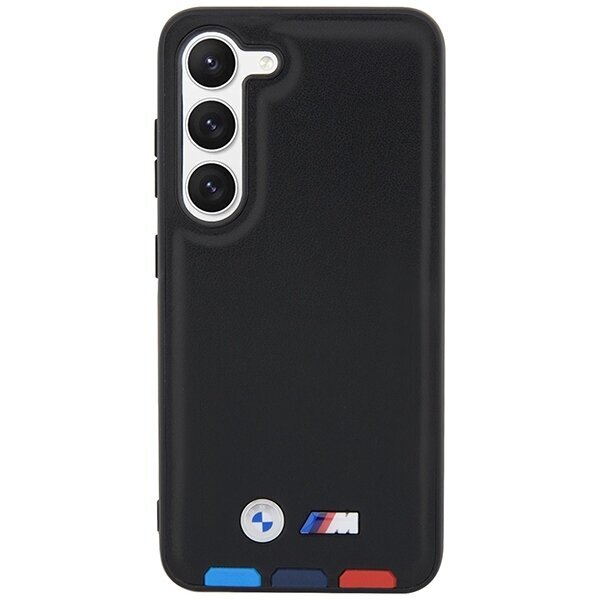 Original Case BMW Leather Stamp Tricolor BMHCS23S22PTDK for Samsung Galaxy S23 Black цена и информация | Telefonu vāciņi, maciņi | 220.lv