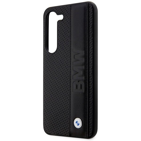 Original Case BMW Leather Textured & Stripe BMHCS23M22RDPK for Samsung Galaxy S23 Plus Black цена и информация | Telefonu vāciņi, maciņi | 220.lv