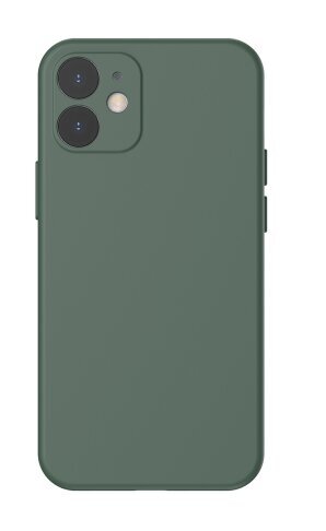 Baseus iPhone 12 case Liquid Silica Gel Dark green cena un informācija | Telefonu vāciņi, maciņi | 220.lv