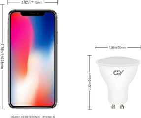 GY GU10 LED spuldzes, 8 W, 800 lūmeni, 2700 K, stara leņķis 120°, 12 gab. cena un informācija | Spuldzes | 220.lv