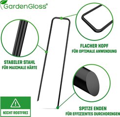 Garden Gloss® Earth Anchor из стали неожиданного (50 штук) - стабильный напольный якорь для флиса сорняков, садового флиса, забора и сети - длиной 150 мм, шириной 25 мм, Ø 2,7 мм цена и информация | Ветки | 220.lv