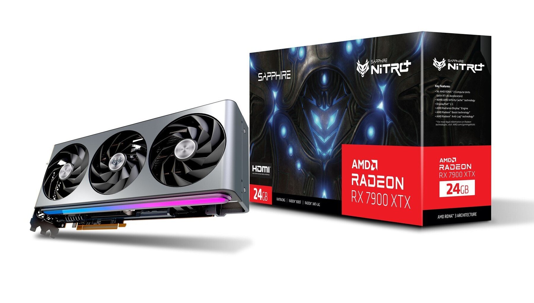 Sapphire Nitro+ AMD Radeon RX 7900 XTX Vapor-X 24GB (11322-01-40G) cena un informācija | Videokartes (GPU) | 220.lv