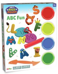 4 x 28g ABC FUN / Modelēšanas masa no rīsu miltiem Kid´s Dough цена и информация | Развивающие игрушки | 220.lv