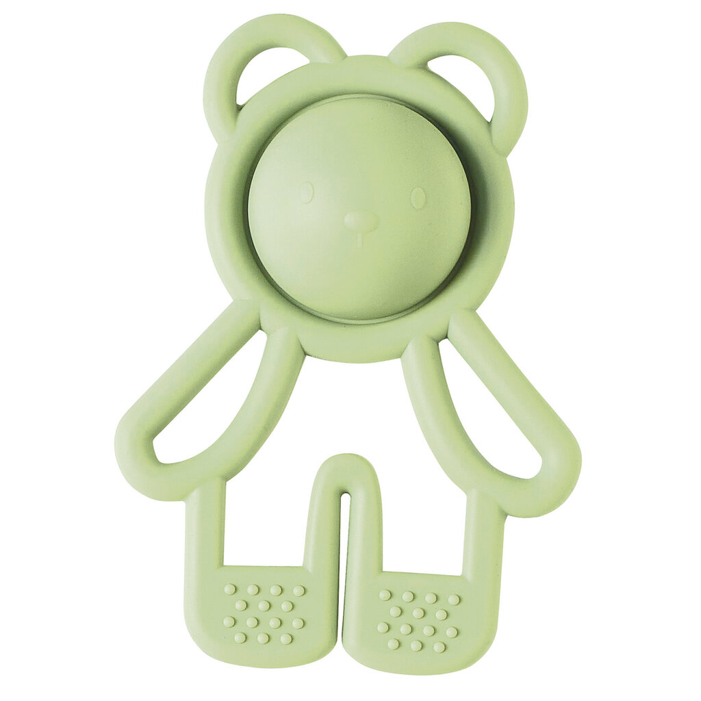 Silikona graužamā rotaļlieta Nattou Rattle Pop It, zaļa 1 gab cena un informācija | Zobu riņķi | 220.lv