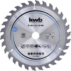 KWB Circuit Sow Blade 190 x 20 мм мм, быстрое разрезание, лезвие, подходящее для мягких и лиственных пород, плотников и сопоставки цена и информация | Запчасти для садовой техники | 220.lv