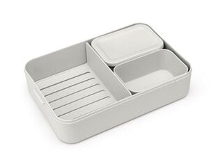 Pusdienu kaste Bento, ar konteineriem, liela, Make & Take, 2 L gaiši pelēka cena un informācija | Trauki pārtikas uzglabāšanai | 220.lv