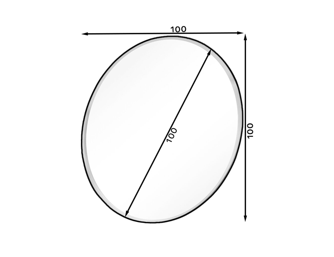 Spogulis Grace, 100 cm, balts cena un informācija | Spoguļi | 220.lv