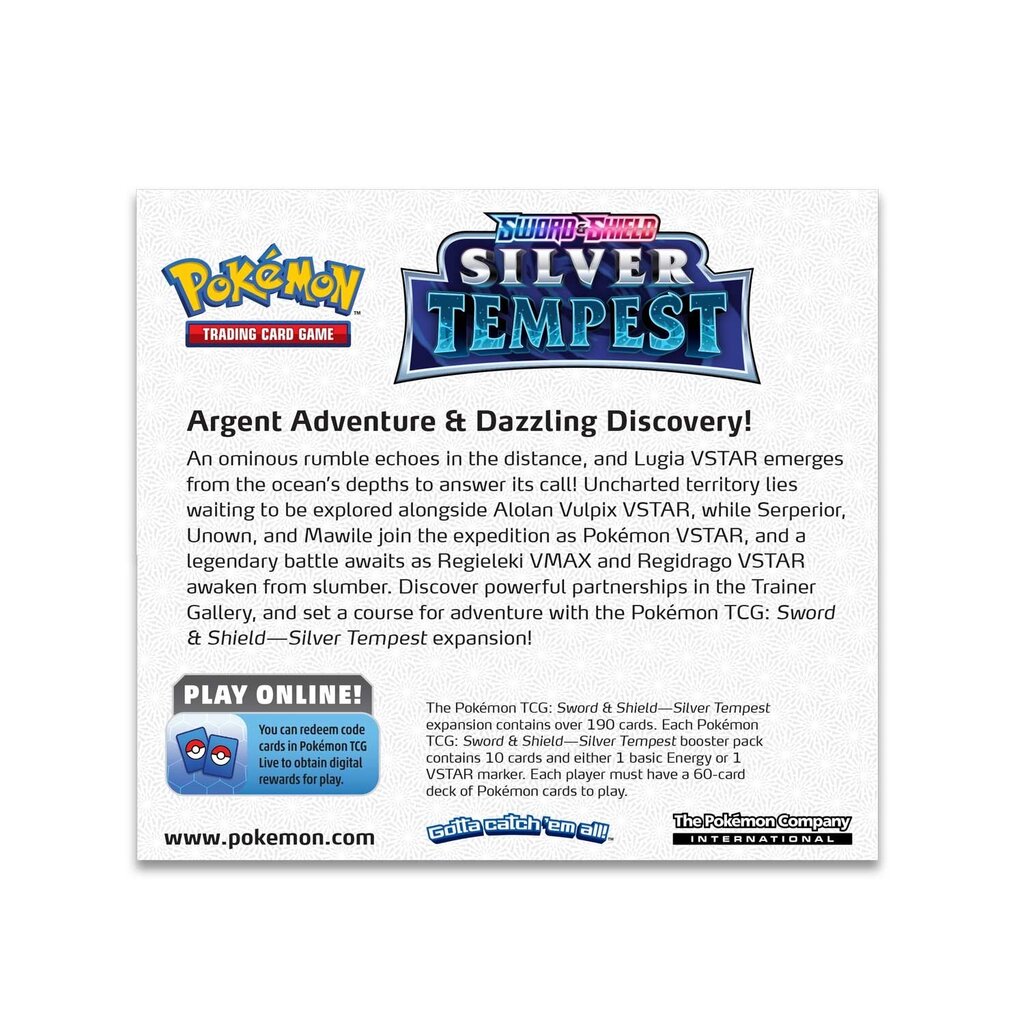 Pokemon TCG - Sword & Shield 12 Silver Tempest Booster Display (36 Packs) cena un informācija | Galda spēles | 220.lv