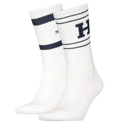 Th men sock 2p sport patch tommy hilfiger vīriešiem white 701222630001 701222630001 cena un informācija | Vīriešu zeķes | 220.lv