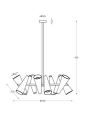 Современный подвесной светильник Maytoni Giro MOD095PL-10BS, латунь цена и информация | Потолочные светильники | 220.lv
