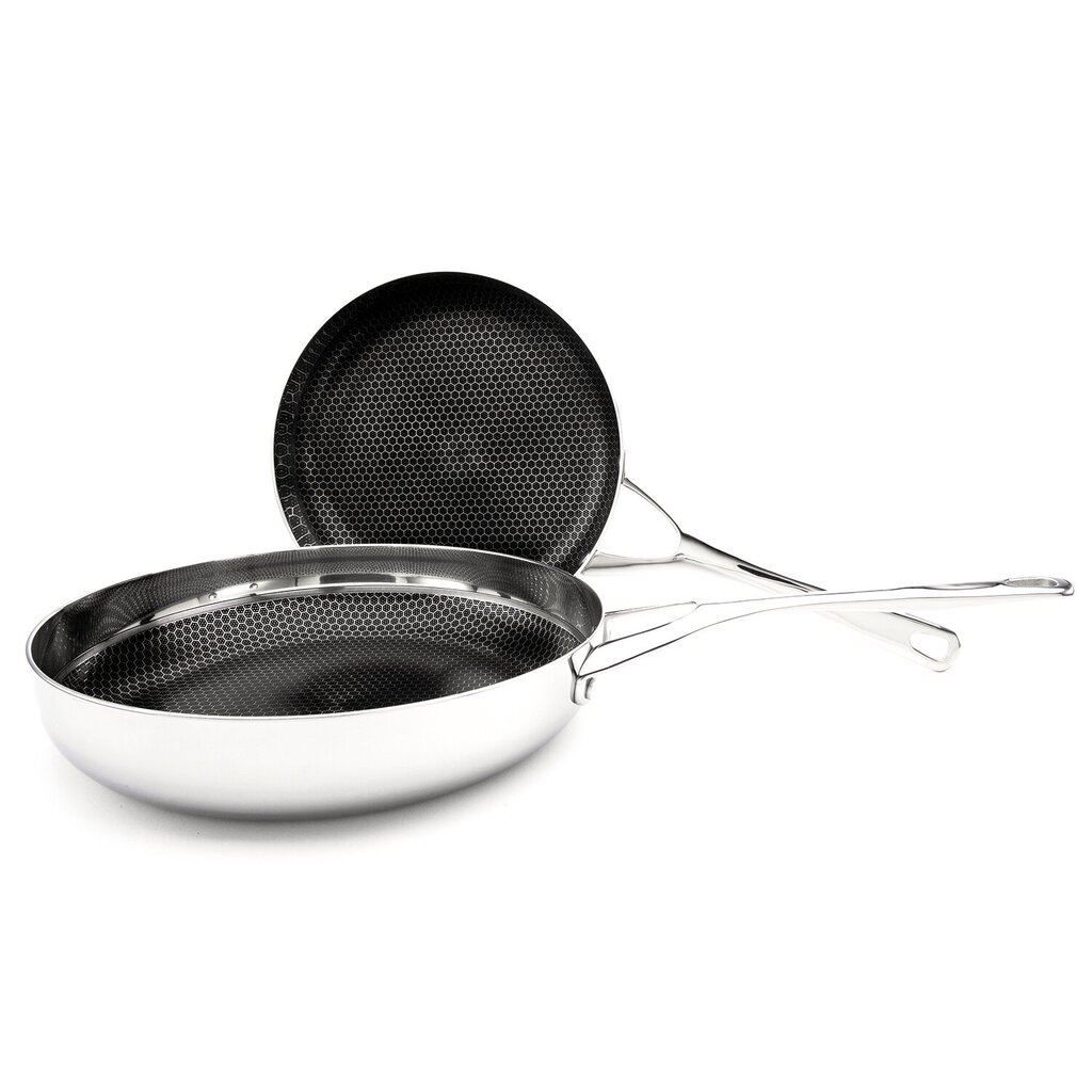 Crowd Cookware - Panna Blackbeard - Pannu komplekts - Ø 24 + 28 cm - Nepiedeg un nesaskrāpējas - Piemērota visu tipu plītīm - Nerūsējošā tērauda - Var mazgāt trauku mazgājamā mašīnā un lietot cepeškrāsnī cena un informācija | Pannas | 220.lv