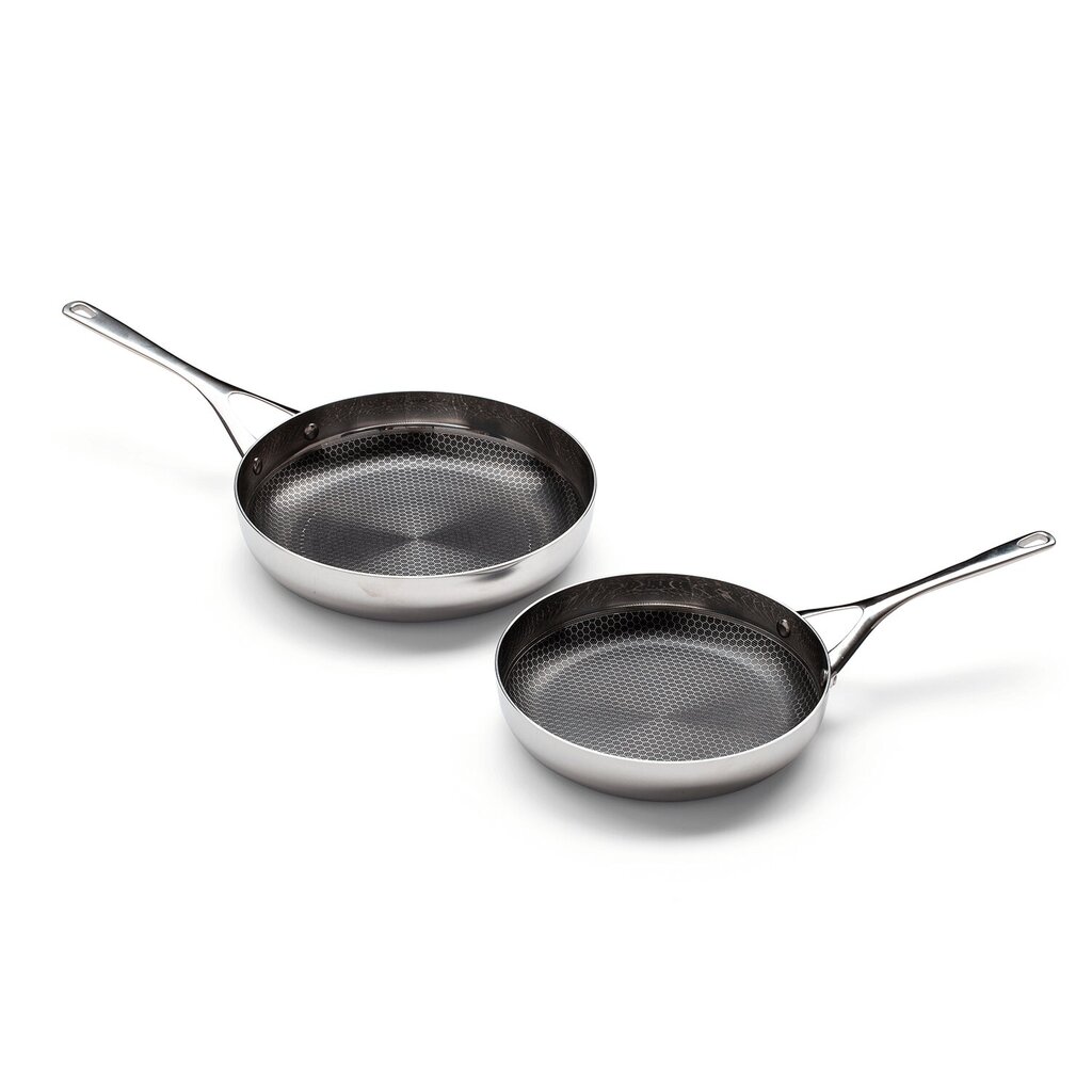 Crowd Cookware - Panna Blackbeard - Pannu komplekts - Ø 24 + 28 cm - Nepiedeg un nesaskrāpējas - Piemērota visu tipu plītīm - Nerūsējošā tērauda - Var mazgāt trauku mazgājamā mašīnā un lietot cepeškrāsnī cena un informācija | Pannas | 220.lv