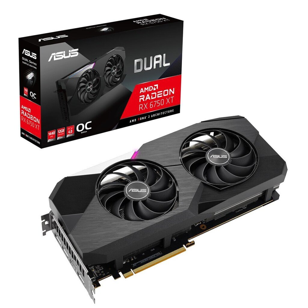 Asus VGA RX 6750XT 12GB Dual O12G, melns cena un informācija | Videokartes (GPU) | 220.lv