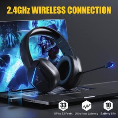 Somic 2.4g беспроводная игровая гарнитура для PS4, PS5, ПК со съемным микрофоном и RGB Rainbow LED, объемным звуком, басом, наушниками для лечения с режимом звука/аудио/живой трансляции цена и информация | Наушники | 220.lv