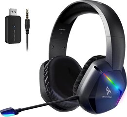 Somic 2.4g беспроводная игровая гарнитура для PS4, PS5, ПК со съемным микрофоном и RGB Rainbow LED, объемным звуком, басом, наушниками для лечения с режимом звука/аудио/живой трансляции цена и информация | Наушники | 220.lv