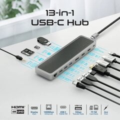 Centrālmezgls Promate ApexHub-MST 13in1 USB-C Dock Station HDMI cena un informācija | Adapteri un USB centrmezgli | 220.lv