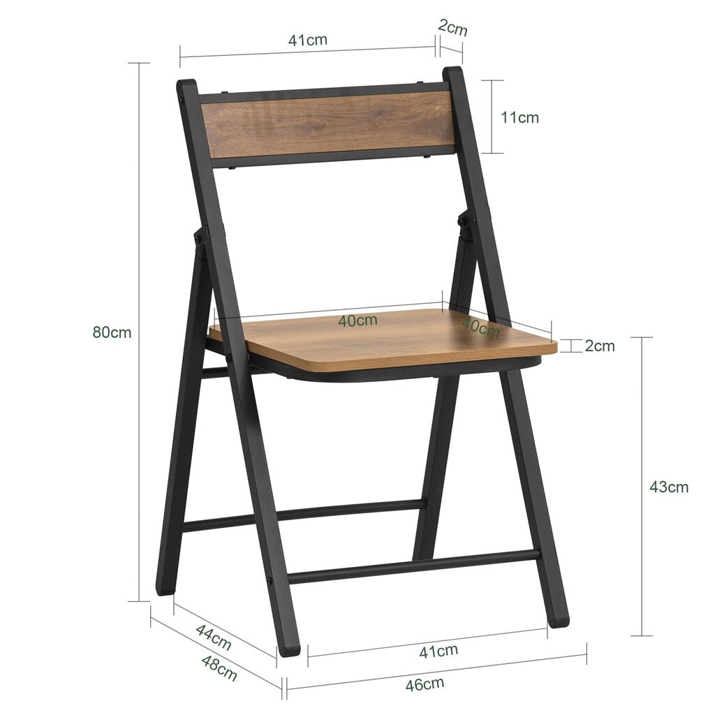 Krēsls SoBuy FST88-PF, brūns/melns cena un informācija | Virtuves un ēdamistabas krēsli | 220.lv