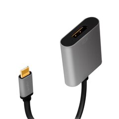 Переходник USB-C на DP/F, 4K/60 Гц, алюминий, 0,15 м цена и информация | Адаптеры и USB разветвители | 220.lv