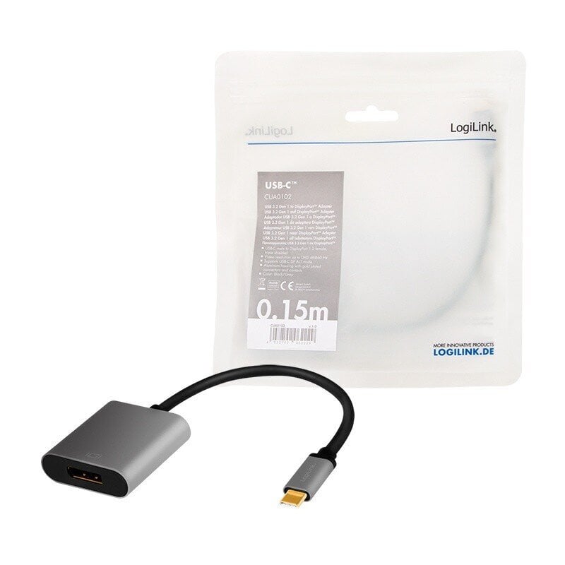 USB-C to DP/F adapteris, 4K/60Hz, 0.15m цена и информация | Adapteri un USB centrmezgli | 220.lv