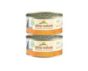 Almo Nature HFC, kaķēniem, vistas gaļa, 2x150g cena un informācija | Konservi kaķiem | 220.lv