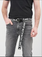 Мужской ремень Calvin Klein Jeans Slider Tape Belt, 35 мм, чёрный цена и информация | Мужские ремни | 220.lv