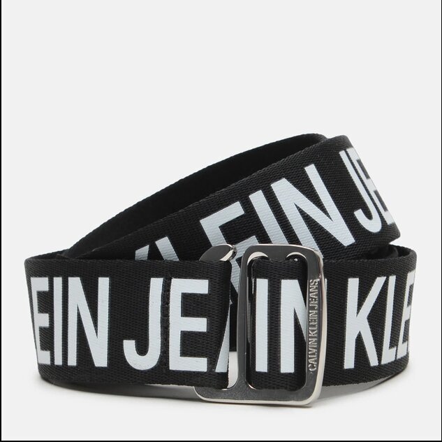 Calvin Klein Jeans Slider Tape Belt vīriešu josta, 35mm, melna cena un informācija | Vīriešu jostas | 220.lv