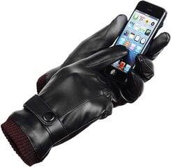Унисекс перчатки CUchen кожаные, чёрные, размер L цена и информация | Мужские шарфы, шапки, перчатки | 220.lv