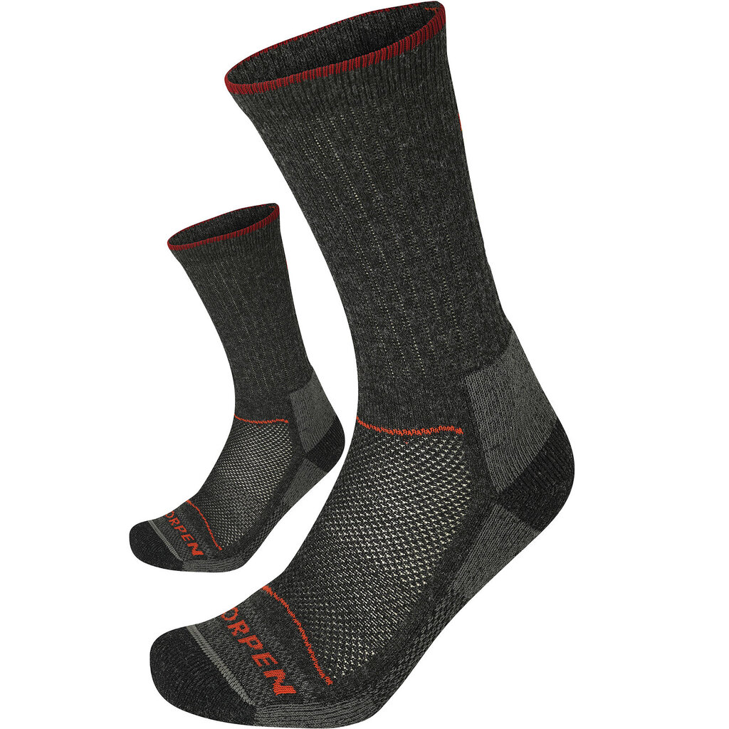 Vīriešu Merino Hiker Eco Socks Lorpen T2WE - pelēks 8445042938003 цена и информация | Vīriešu zeķes | 220.lv