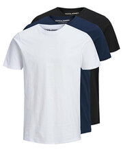 3 НАБОР - мужская футболка JJEORGANIC Slim Fit 12191759 Черный 1Черный 1Темно-синий 1Белый цена и информация | Мужские футболки | 220.lv