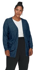 ONLY CARMAKOMA Sieviešu jaka CARESLY L/S OPEN CARDIGAN KNT 15219653 Maritime Blue MELANGE cena un informācija | Sieviešu džemperi | 220.lv