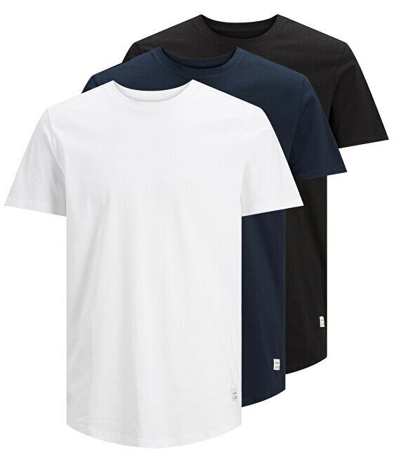 3 PACK - vīriešu T-krekls JJENOA TEE SS CREW NECK 3PK MP NOOS Long Line Fit 12191765 Balts 1 Balts 1 Melns 1 Navy cena un informācija | Vīriešu T-krekli | 220.lv