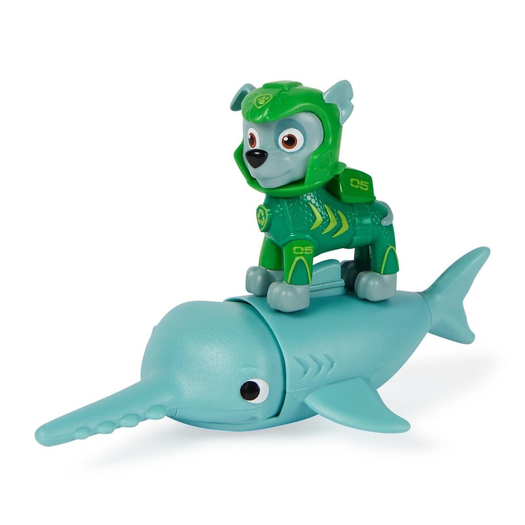Figūriņa Paw Patrol (Ķepu Patruļa) Aqua Hero Pups Rocky 6066145, zaļa cena un informācija | Rotaļlietas zēniem | 220.lv