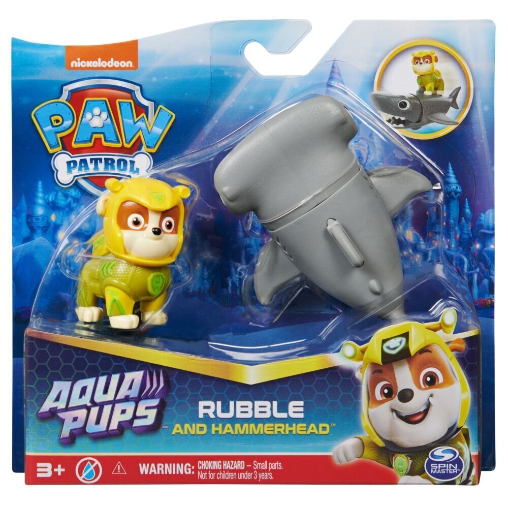 Figūriņa Paw Patrol (Ķepu Patruļa) Aqua Hero Pups Rubble 6066146, dzeltena cena un informācija | Rotaļlietas zēniem | 220.lv