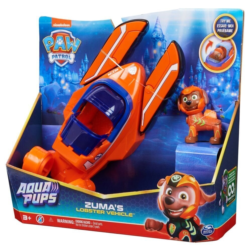 Transportlīdzeklis Paw Patrol (Ķepu Patruļa) Aqua Theamed Zuma 6066143, oranžs cena un informācija | Rotaļlietas zēniem | 220.lv