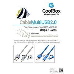 CoolBox USB C/MicroUSB, Синий цена и информация | Кабели и провода | 220.lv