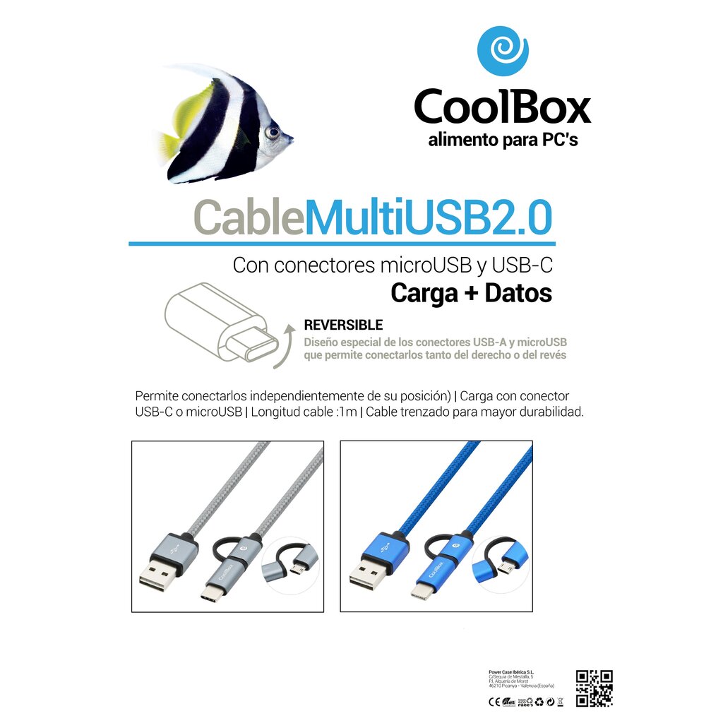 CoolBox, USB-A/USB-C/Micro USB, 1 m cena un informācija | Kabeļi un vadi | 220.lv