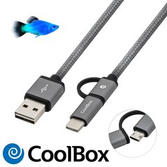 CoolBox USB C/MicroUSB, Серый цена и информация | Кабели и провода | 220.lv