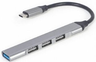 USB Centrmezgls Gembird USB Type-C 4-port Silver цена и информация | Адаптеры и USB разветвители | 220.lv